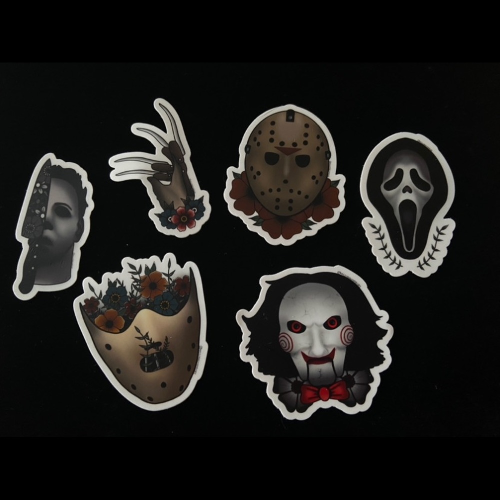 6 Pack Horror Sticker Bundle